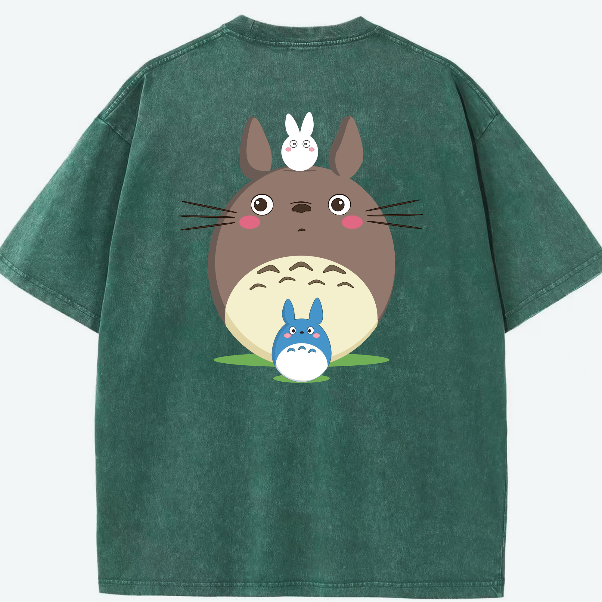 （画像用） となりのトトロ 草壁メイ 草壁サツキ My Neighbor Totoro Satsuki Kusakabe Mei Kusakabe 綿100% ヴィンテージ風 半袖Tシャツ（背面プリント）